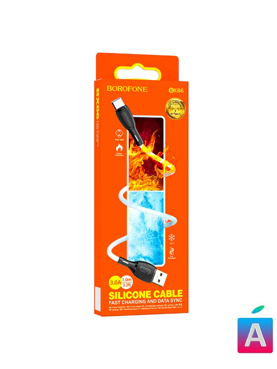 Кабель USB-Type-C Borofone BX86 (3A/1m) Черный